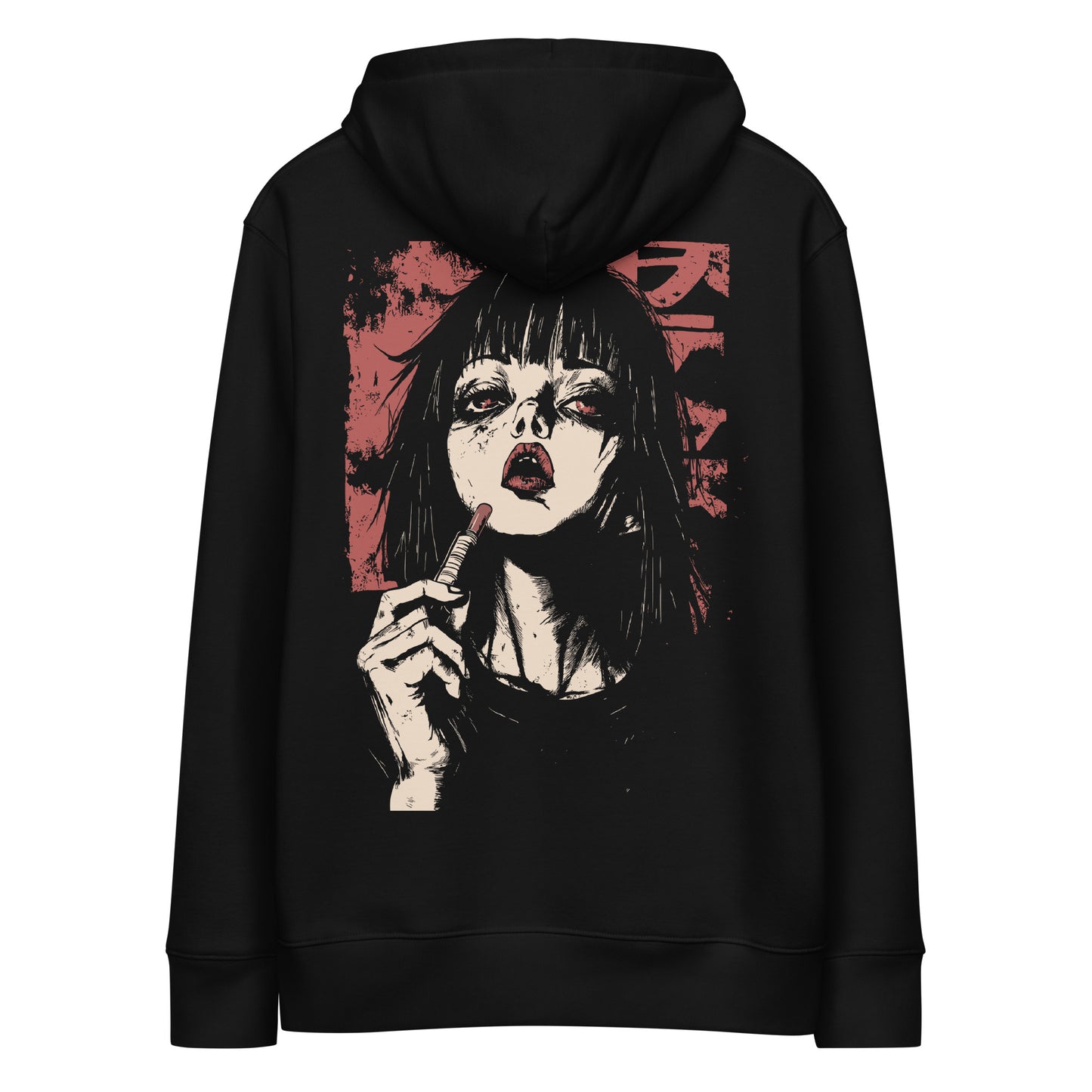 pain like makeup hoodie mockup, black, back